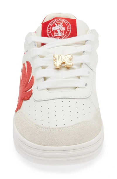 Shop Palm Angels Palm Beach University Low Top Sneaker In White Red