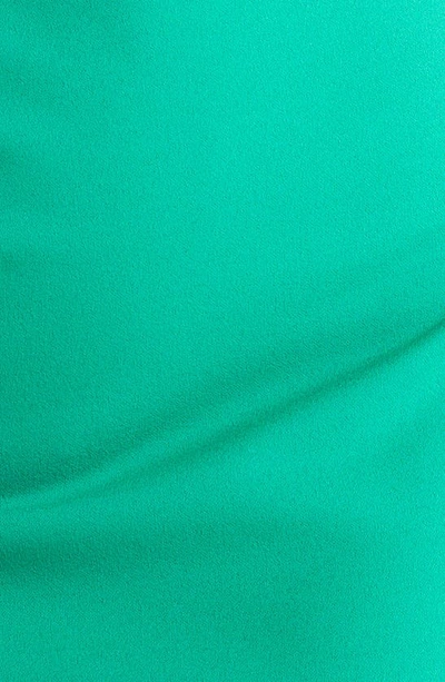 Anne Klein Asymmetric Neck Side Ruched Midi Sheath Dress In Green Sprig