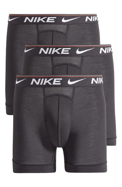 Shop Nike Dri-fit Ultra Comfort 3-pack Boxer Briefs In Black/ Black/ Black