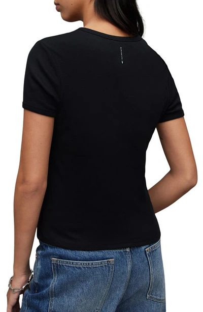 Shop Allsaints Evie Cotton V-neck T-shirt In Black
