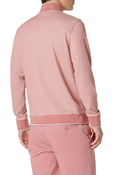 Shop Bugatchi Quarter Zip Pullover In Dusty Pink