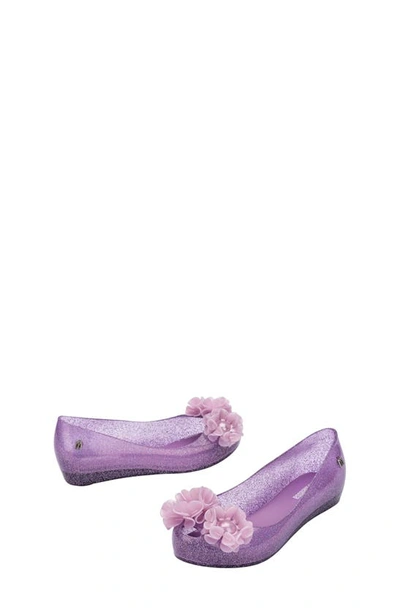 Mini Melissa Girls' Ultragirl Springtime Ballet Flats - Toddler, Little Kid, Big Kid In Lilac Glitter