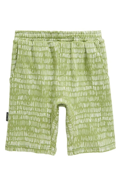 Shop Tiny Tribe Kids' Print Knit Shorts In Forest Green