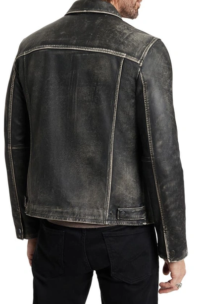 Shop John Varvatos Leather Jacket In Black