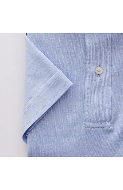 Shop Emanuel Berg Premium Quality Cotton Jersey Polo In Light Pastel Blue