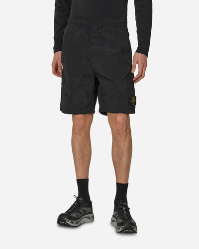 Shop Stone Island Nylon Metal Cargo Shorts In Black