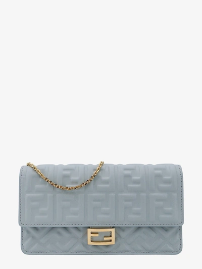 Shop Fendi Wallet On Chain Baguette In Blue