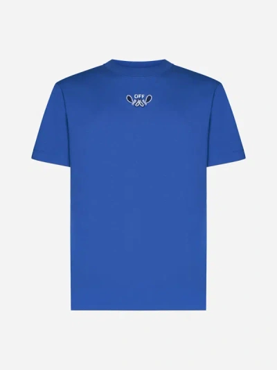 Shop Off-white Bandana Cotton T-shirt In Nautical Blue