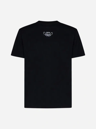 Shop Off-white Bandana Cotton T-shirt In Black,white