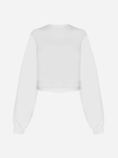Shop Wardrobe.nyc Track Cotton Sweatshirt In Off White