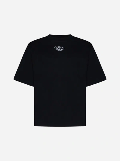 Shop Off-white Bandana Cotton T-shirt In Black,white