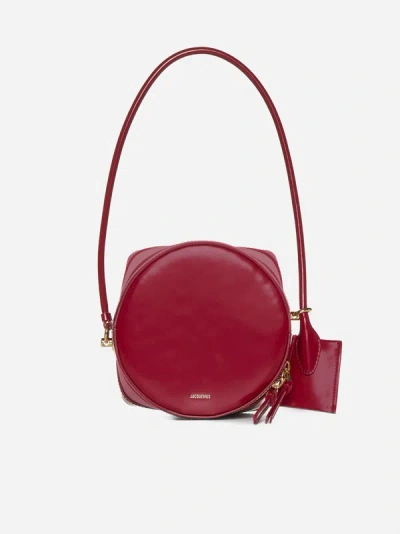 Shop Jacquemus Le Vanito Leather Bag In Dark Red