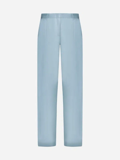 Shop Lardini Feni Linen-blend Trousers In Light Blue