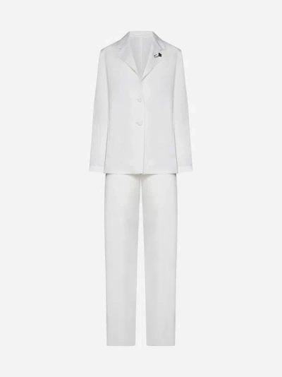 Shop Lardini Lame' Wool Suit In White,black