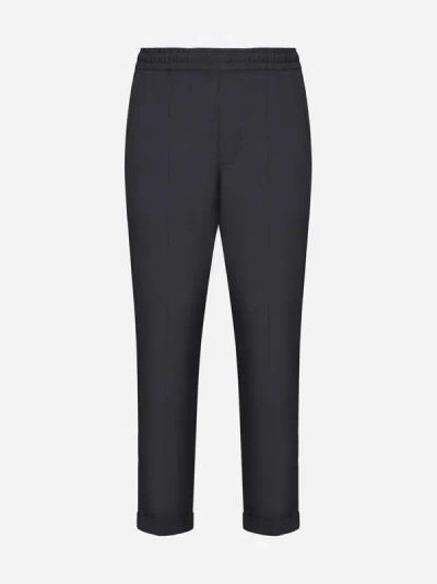 Shop Low Brand Taylor Wool-blend Trousers In Charcoal