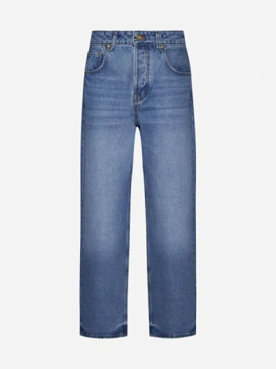 Shop Jacquemus De-nimes Large Jeans In Light Blue
