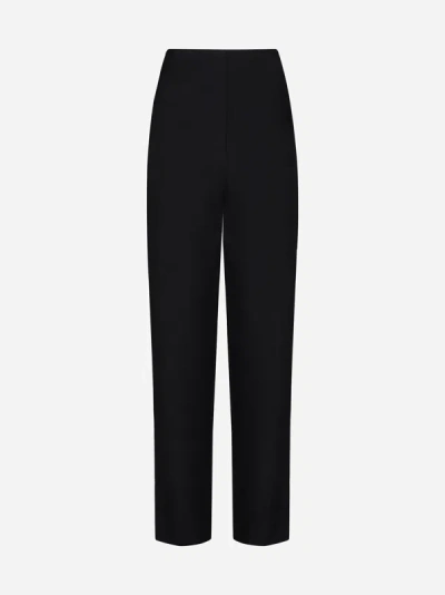 Shop Alaïa Corset Wool Trousers In Black