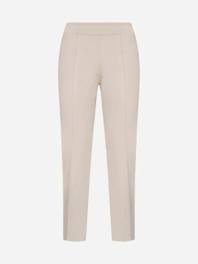 Shop Blanca Vita Peperoni Viscose-blend Trousers In Cream