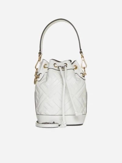 Shop Fendi Mon Tresor Ff Leather Mini Bag In White