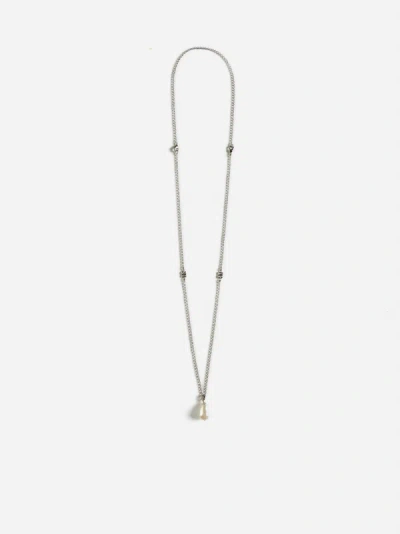 Shop Dolce & Gabbana Drop Pendant Necklace In Silver