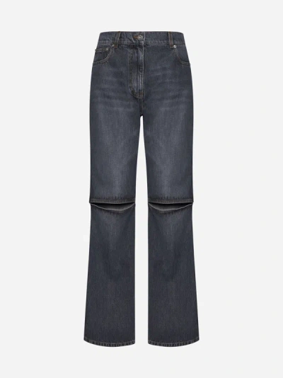 Shop Jw Anderson Cut-out Knee Jeans In Grey
