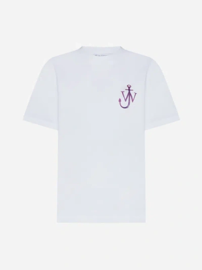 Shop Jw Anderson Naturally Sweet Anchor Cotton T-shirt In White