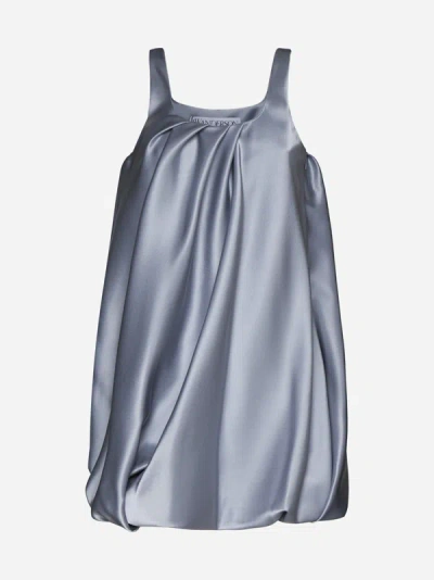 Shop Jw Anderson Twisted Satin Mini Dress In Steel