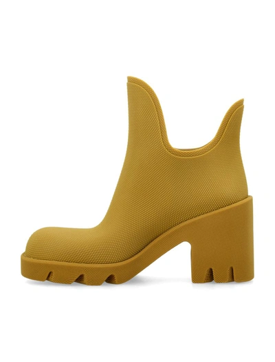 Shop Burberry Rubber Marsh Heel Boots In Manilla Yellow