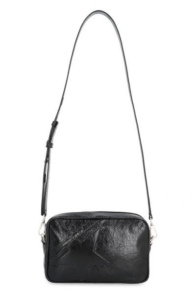 Shop Golden Goose Star Leather Crossbody Bag In Black