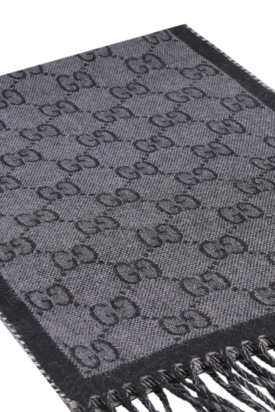 Shop Gucci Double Face Wool Scarf In Black