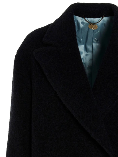 Shop Maurizio Miri Double-breasted Coat In Blue