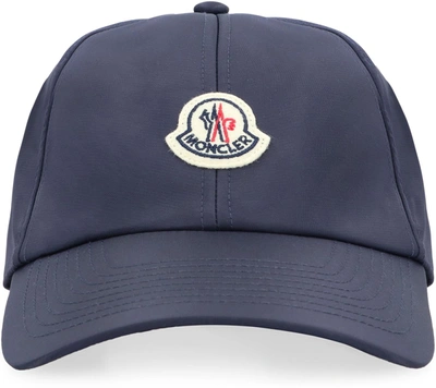 Shop Moncler Logo Baseball Cap In Blue