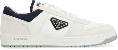 Shop Prada Downtown Re-nylon Low-top Sneakers In White