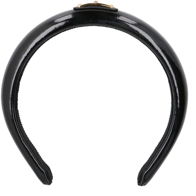 Shop Prada Leather Headband In Black
