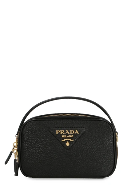 Shop Prada Leather Mini Bag In Black