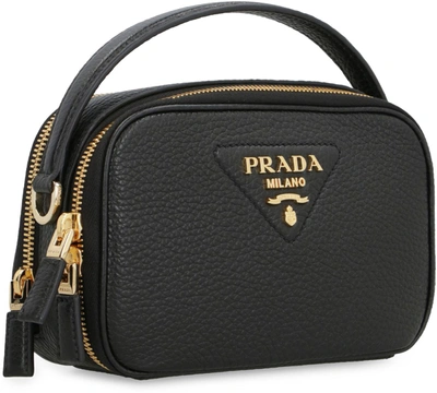 Shop Prada Leather Mini Bag In Black