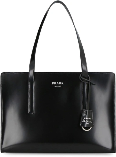 Shop Prada Re-edition 1995 Leather Handbag In Black