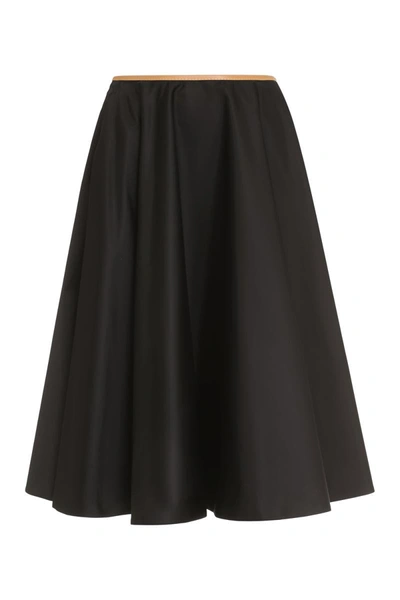 Shop Prada Technical Fabric Skirt In Black