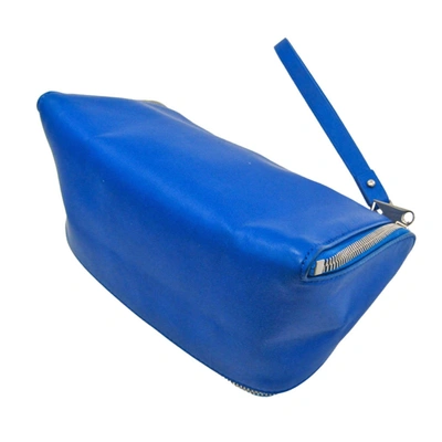 Shop Bottega Veneta Blue Leather Clutch Bag ()