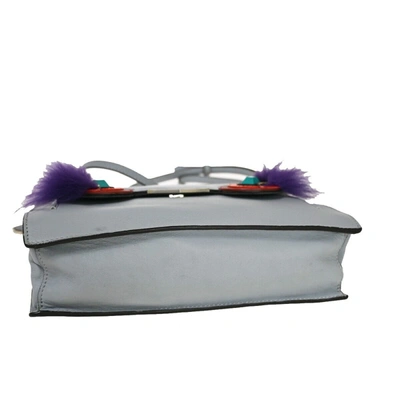 Shop Fendi Monster Grey Leather Shoulder Bag ()