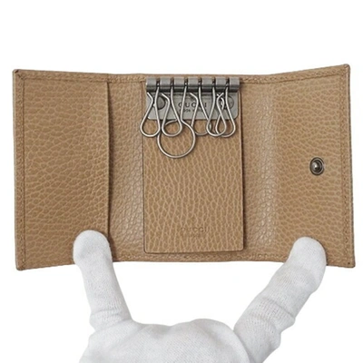 Shop Gucci Gg Marmont Beige Leather Wallet  ()