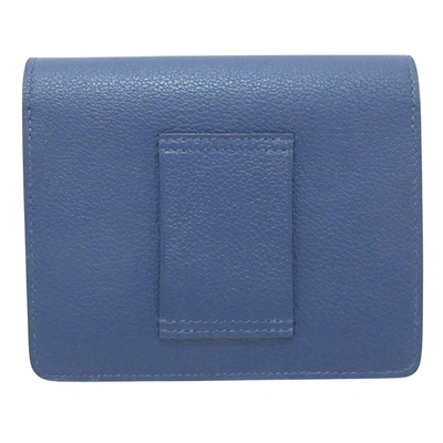 Shop Hermes Hermès Roulis Blue Leather Wallet  ()