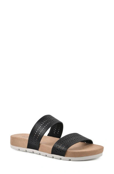 Shop Cliffs By White Mountain Thrilled Laser Cut Sandal In Black/ Burnished/ Smooth