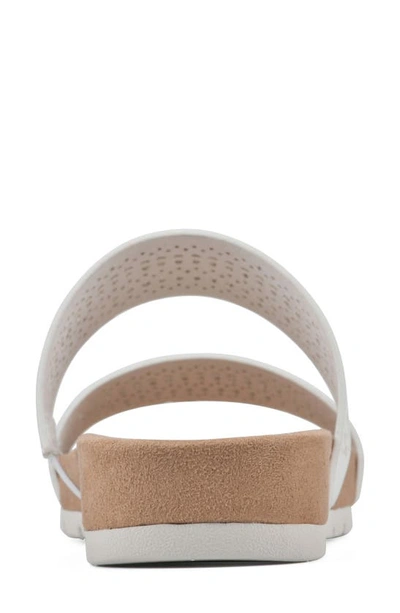 Cliffs By White Mountain Thrilled Laser Cut Sandal In White/ Burnished/ Smooth