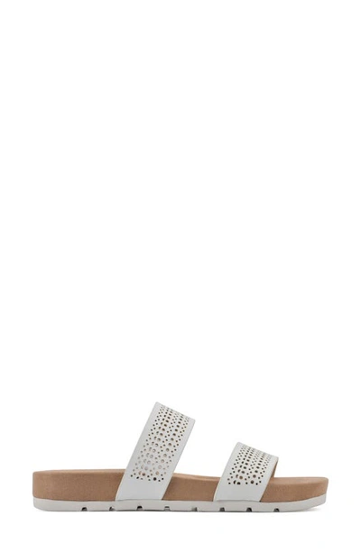 Cliffs By White Mountain Thrilled Laser Cut Sandal In White/ Burnished/ Smooth