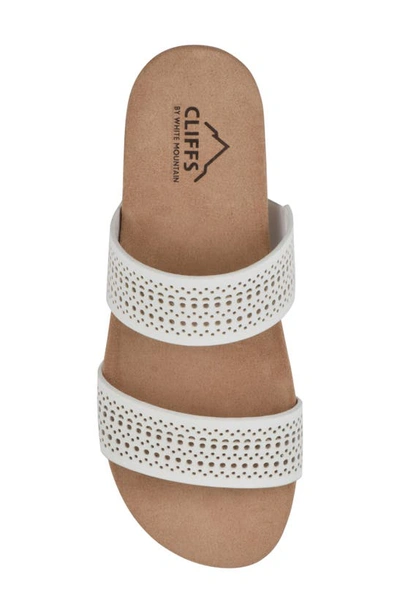 Cliffs By White Mountain Thrilled Laser Cut Sandal In White/ Burnished/ Smooth