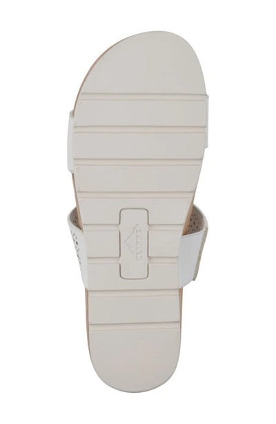 Cliffs By White Mountain Thrilled Laser Cut Sandal In White/ Burnished/ Smooth