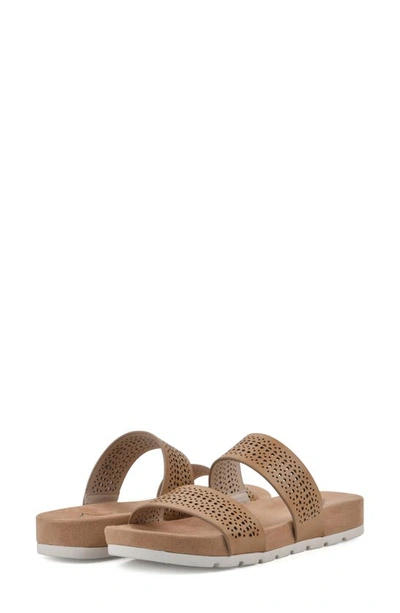 Shop Cliffs By White Mountain Thrilled Laser Cut Sandal In Natural/ Burnished/ Smooth