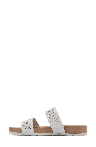 Cliffs By White Mountain Thrilled Laser Cut Sandal In White/ Burnished/ Smooth