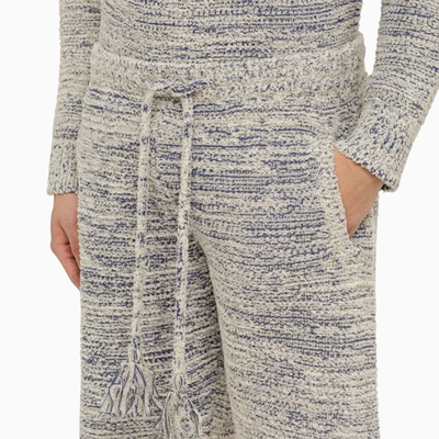 Shop Alanui Blue And White Cotton-blend Bermuda Shorts In Multicolor
